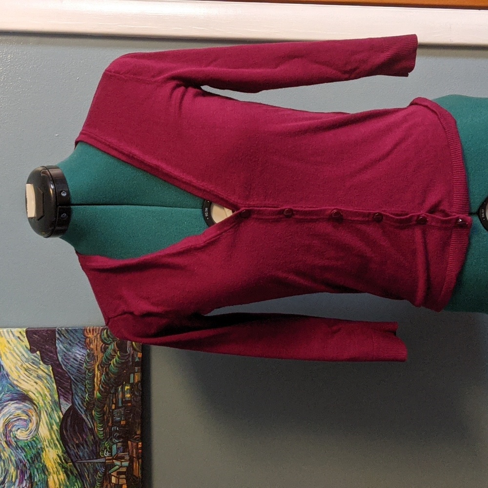 New York and Company Burgundy Cardigan